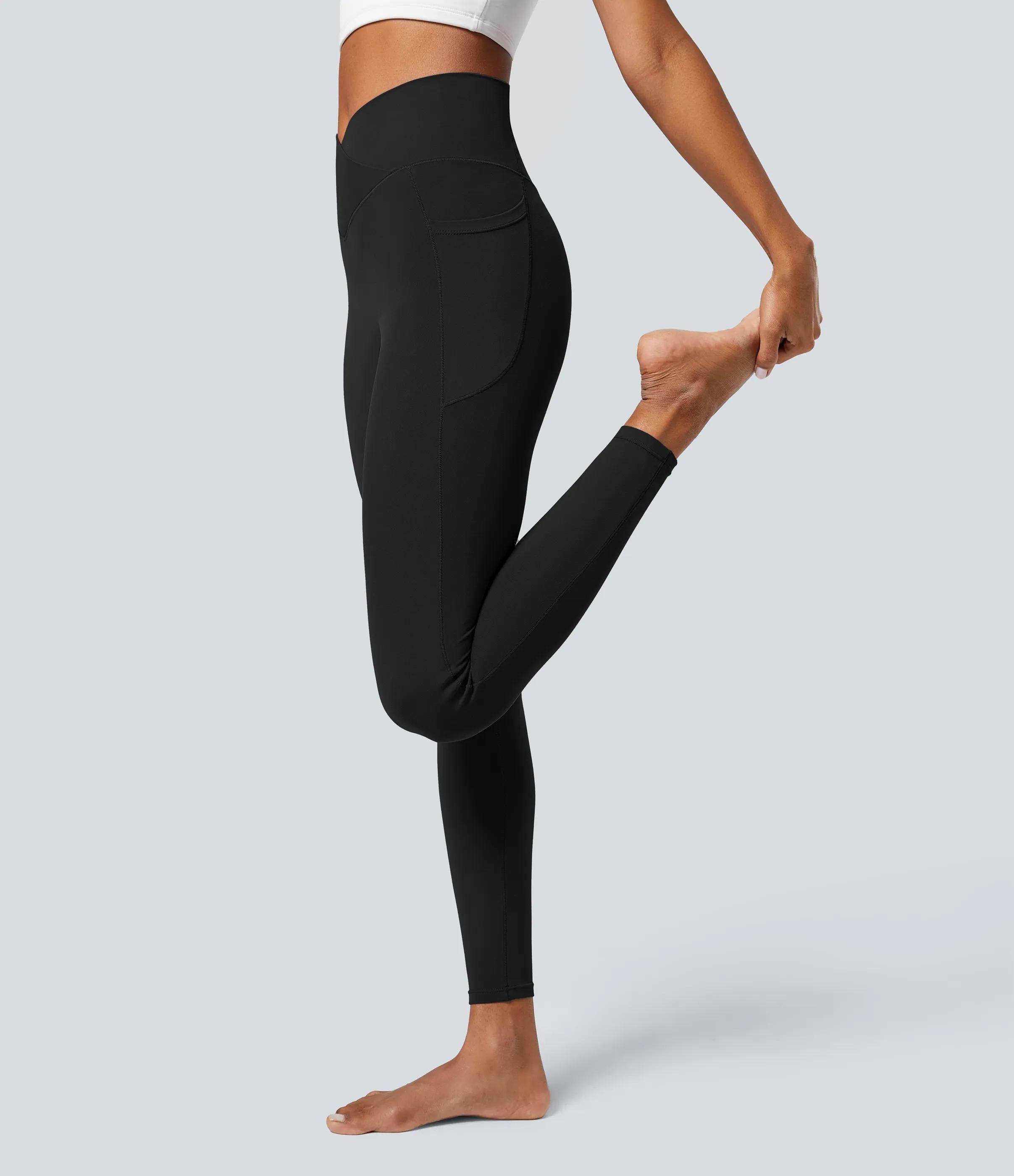 5 Pack SoftlyZeroTM Crossover Pocket Plain Leggings-UPF50+