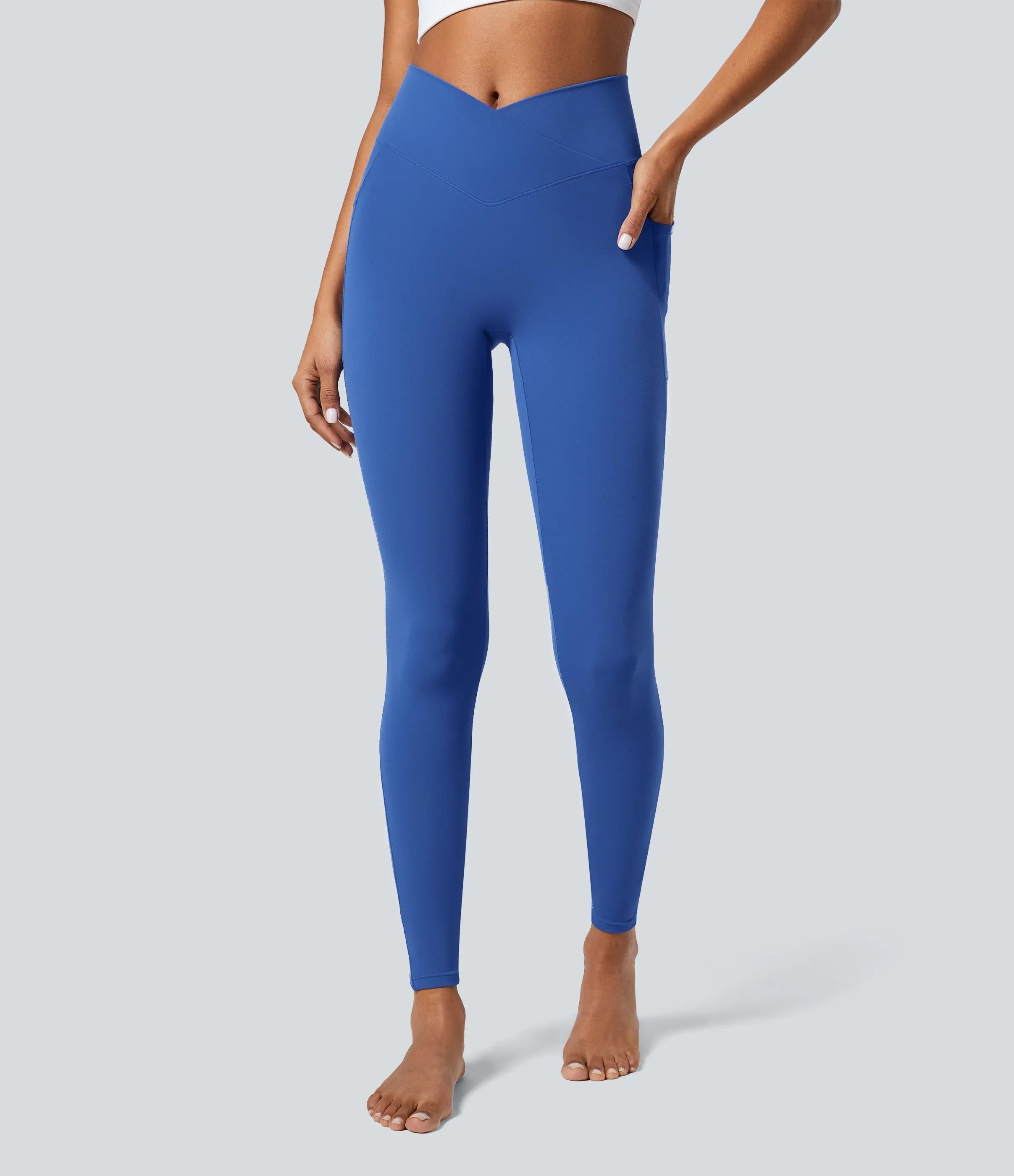 5 Pack SoftlyZeroTM Crossover Pocket Plain Leggings-UPF50+