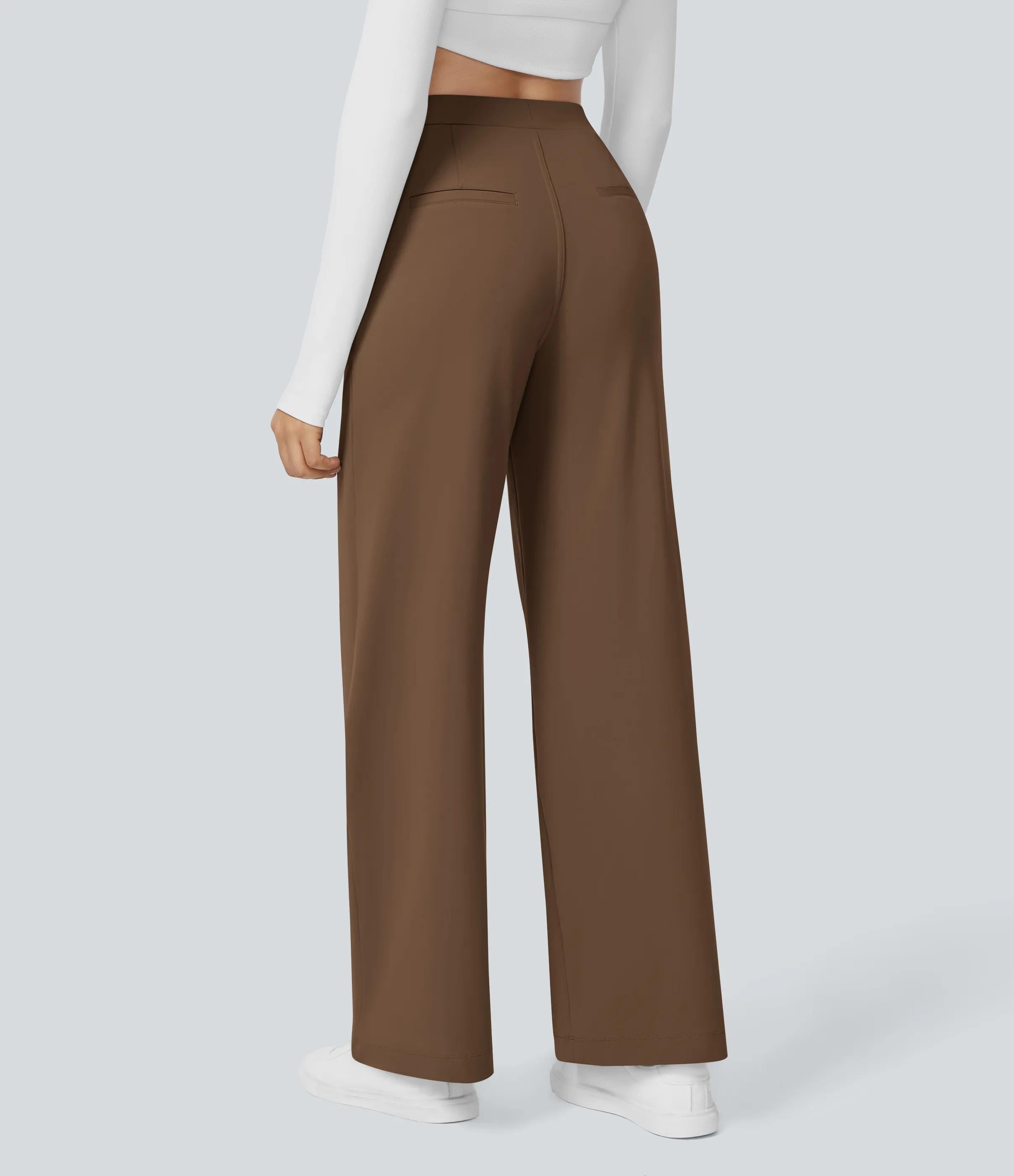 4 Pack High Waisted Pocket Straight Leg Work Pants