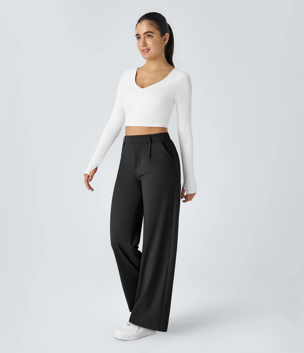 4 Pack High Waisted Pocket Straight Leg Work Pants
