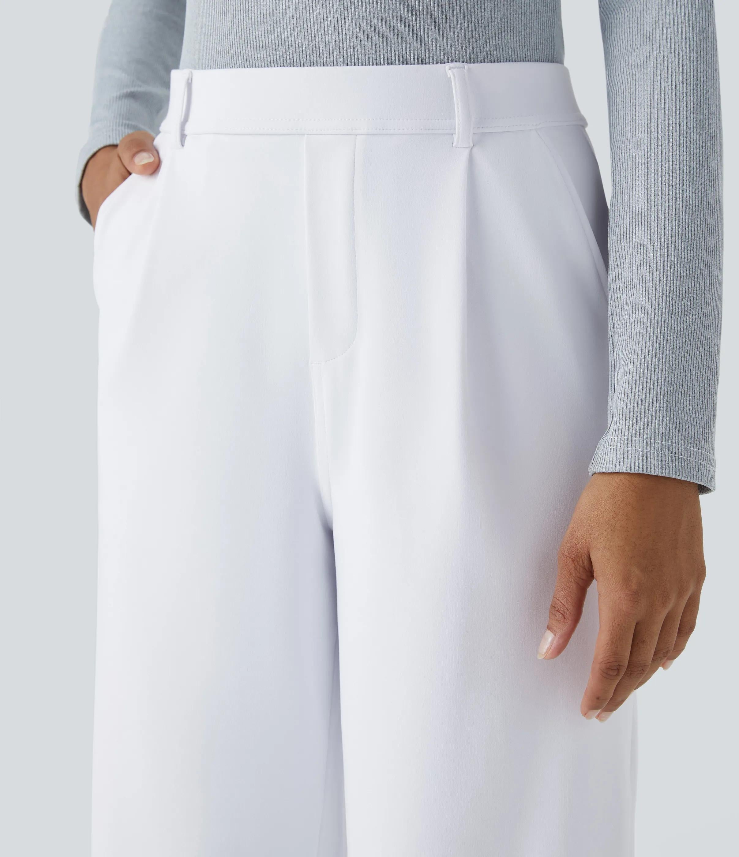 4 Pack High Waisted Pocket Straight Leg Work Pants