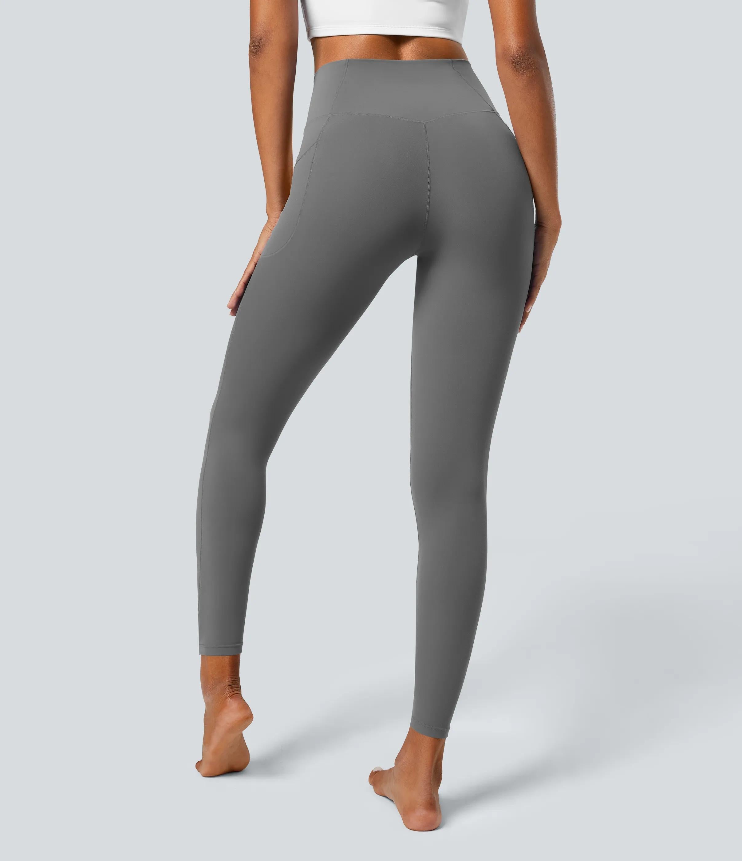 5 Pack SoftlyZeroTM Crossover Pocket Plain Leggings-UPF50+