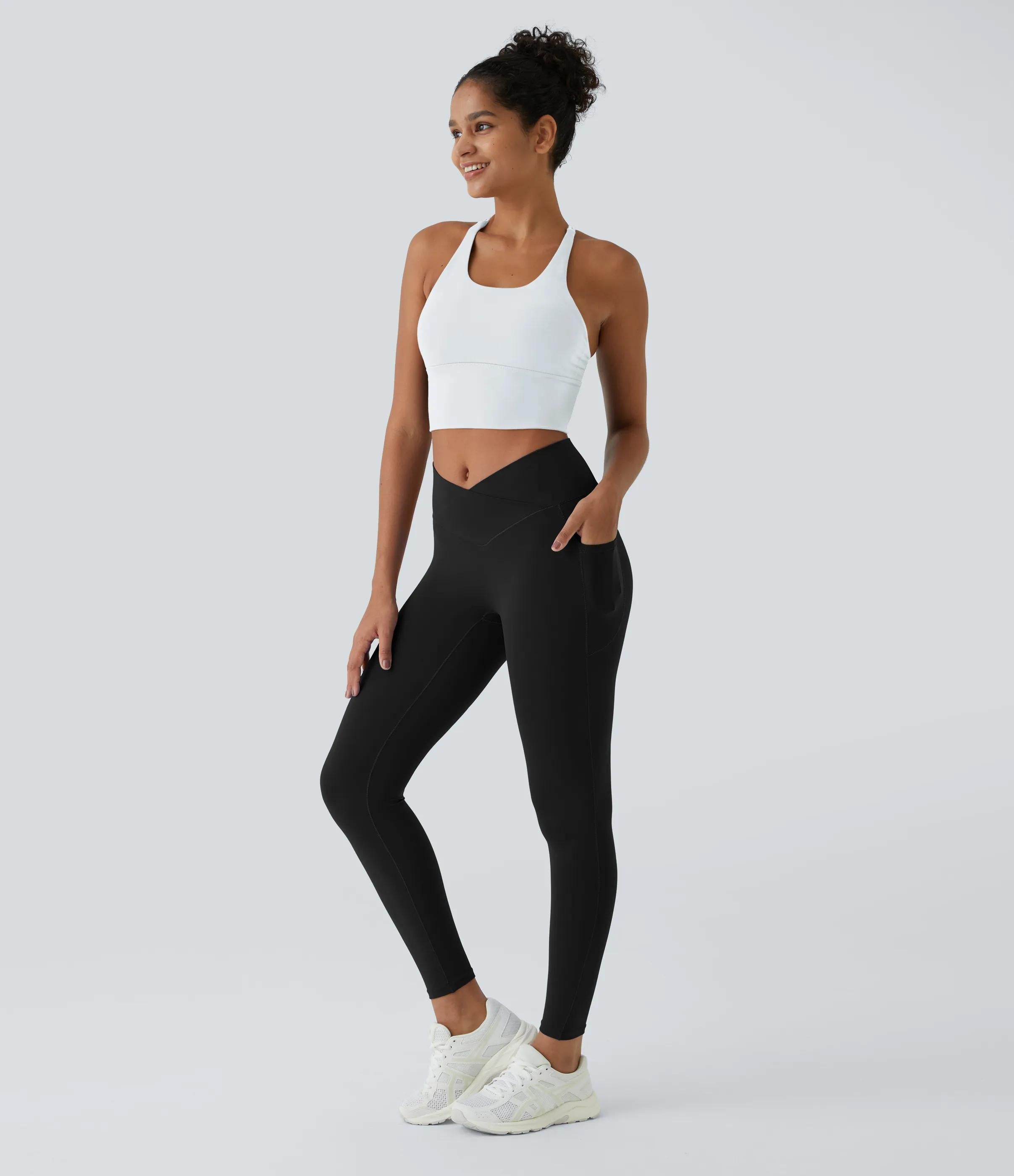 5 Pack SoftlyZeroTM Crossover Pocket Plain Leggings-UPF50+
