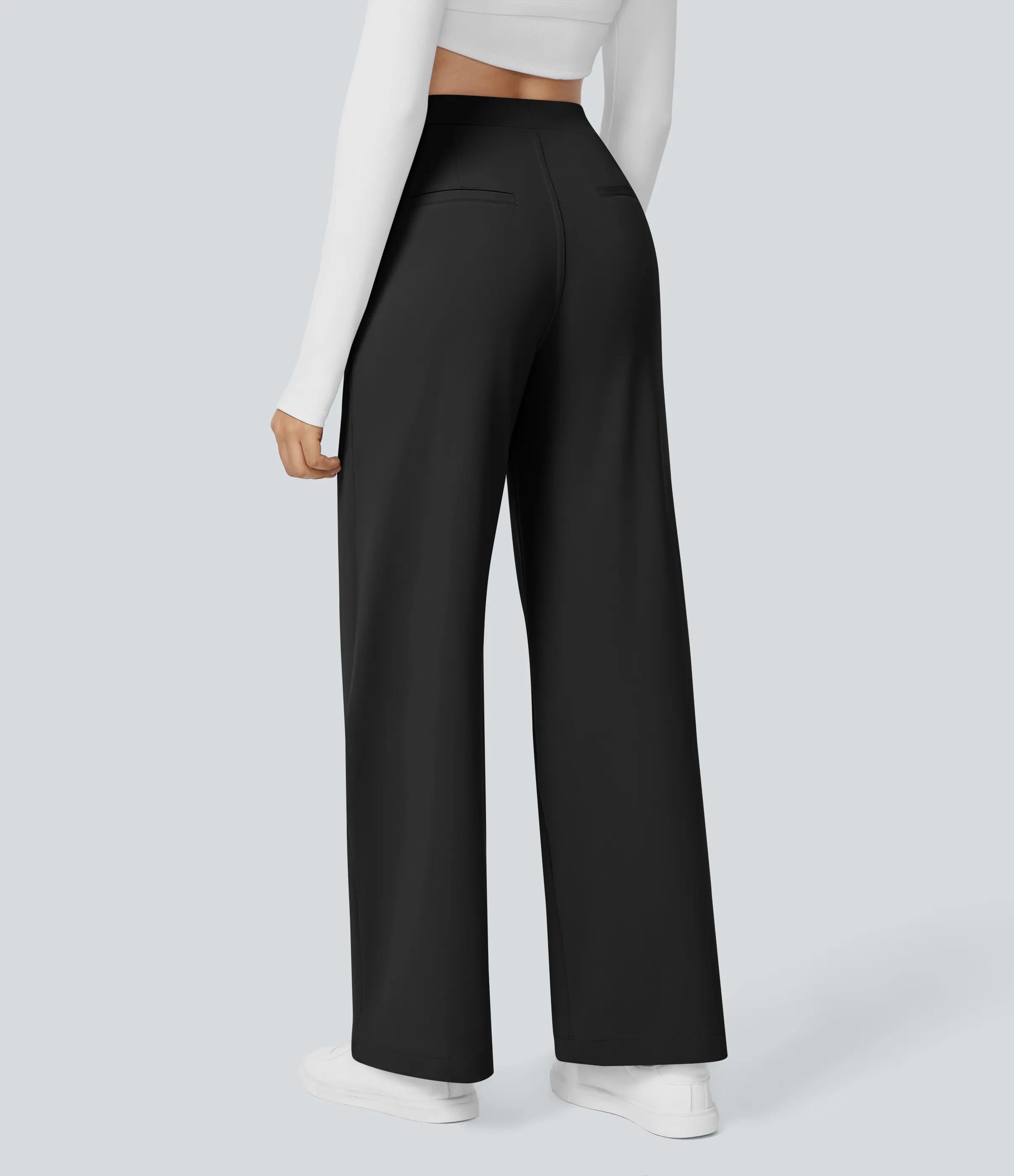 4 Pack High Waisted Pocket Straight Leg Work Pants