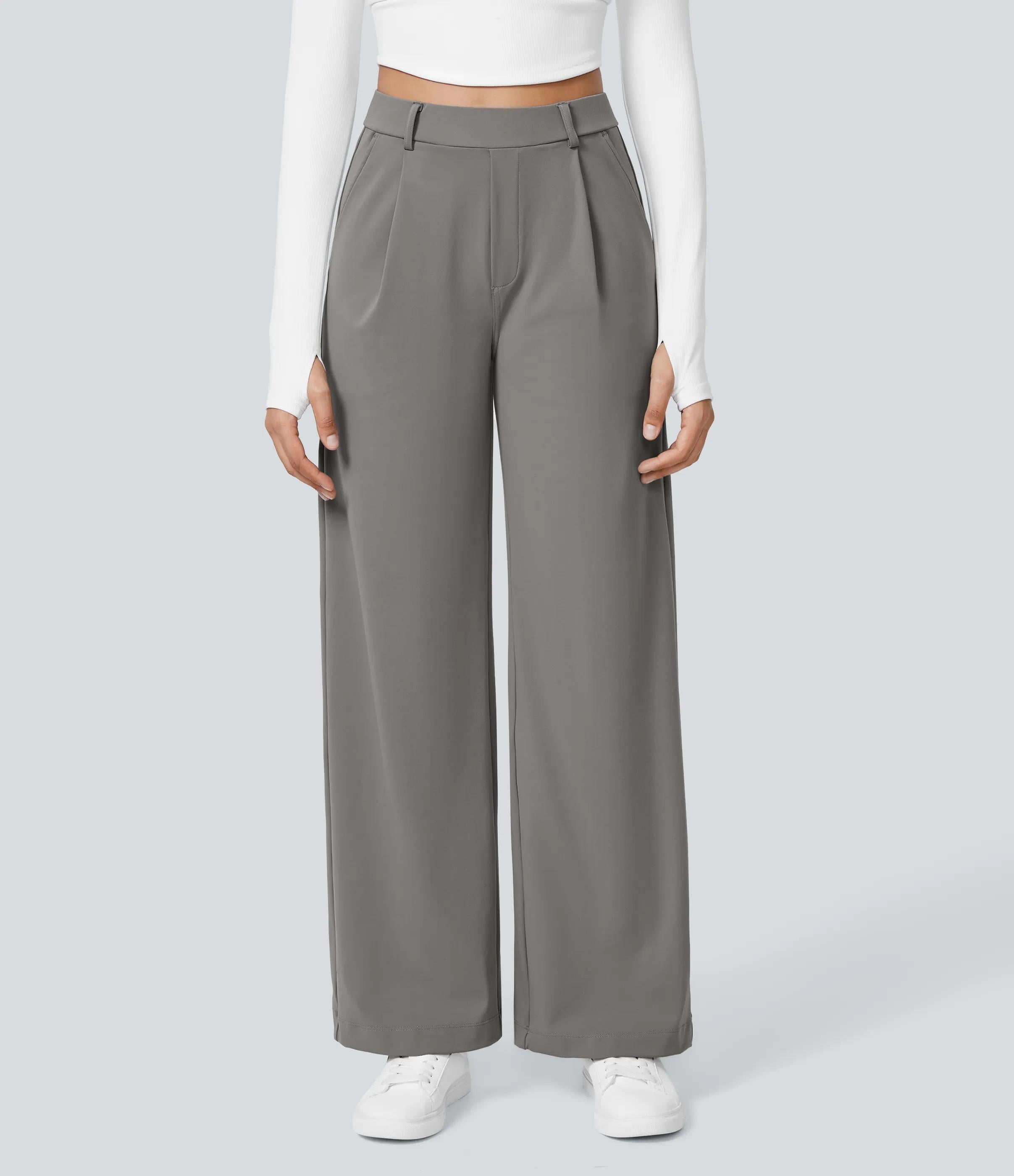 4 Pack High Waisted Pocket Straight Leg Work Pants