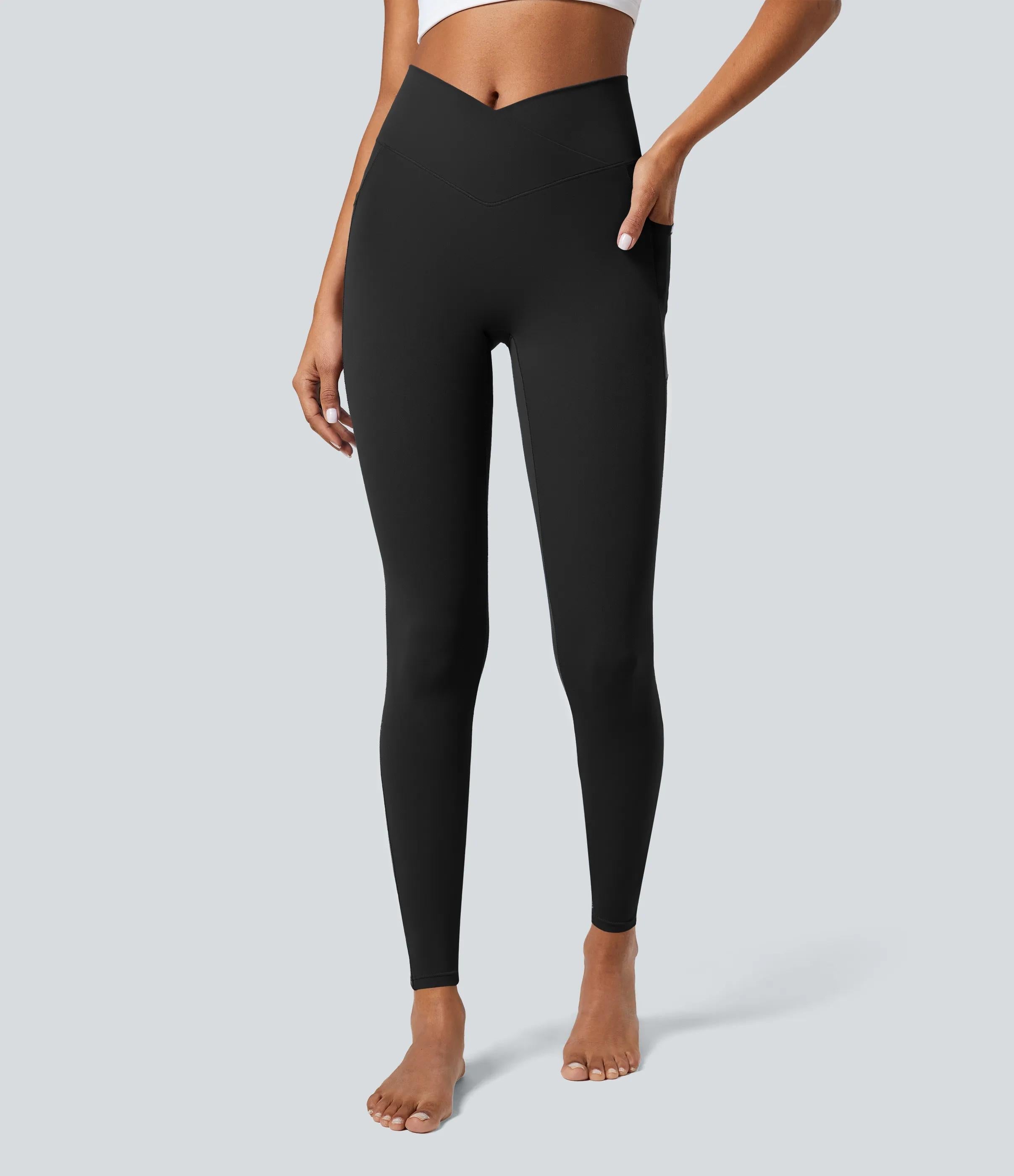 5 Pack SoftlyZeroTM Crossover Pocket Plain Leggings-UPF50+