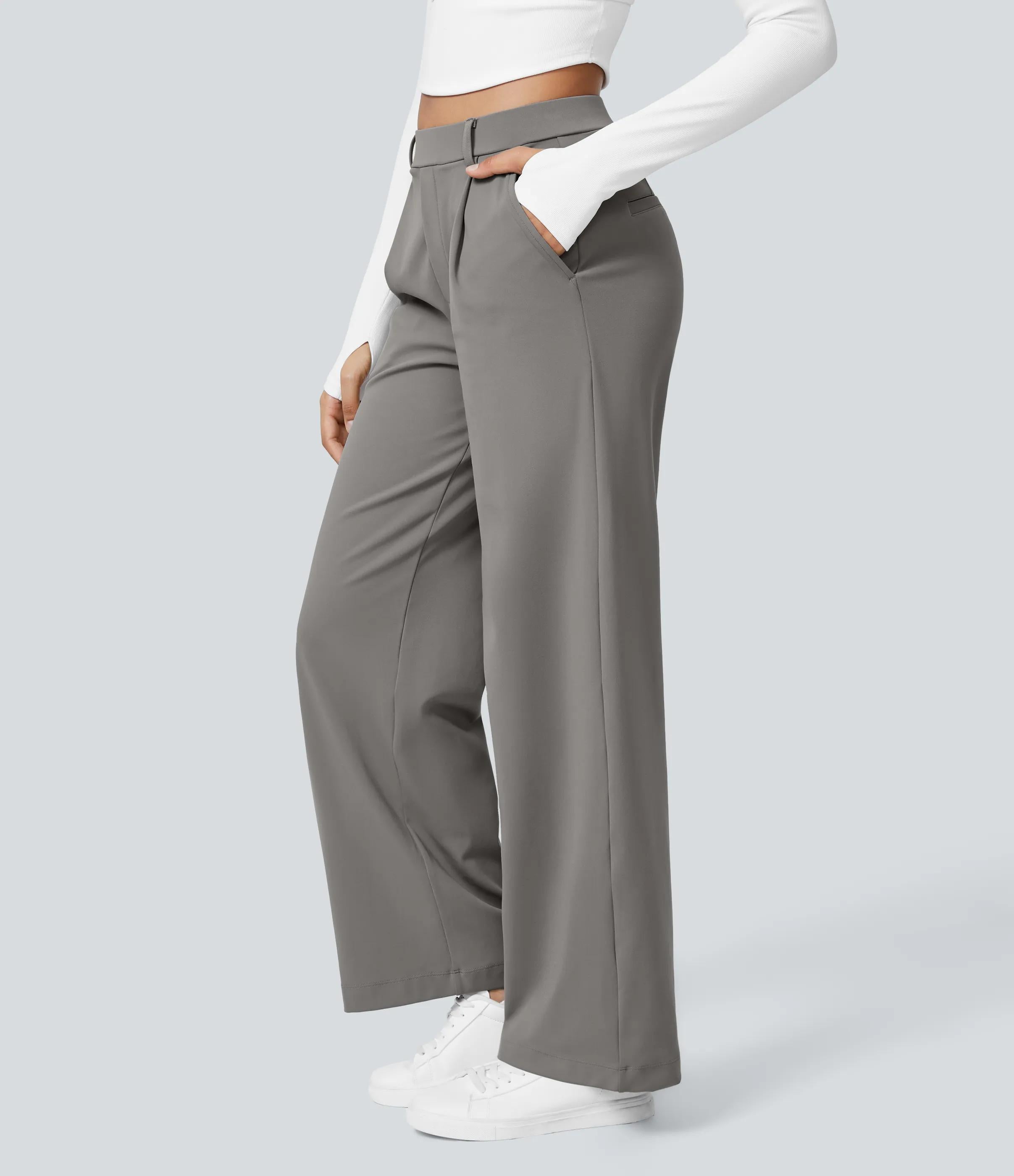 4 Pack High Waisted Pocket Straight Leg Work Pants