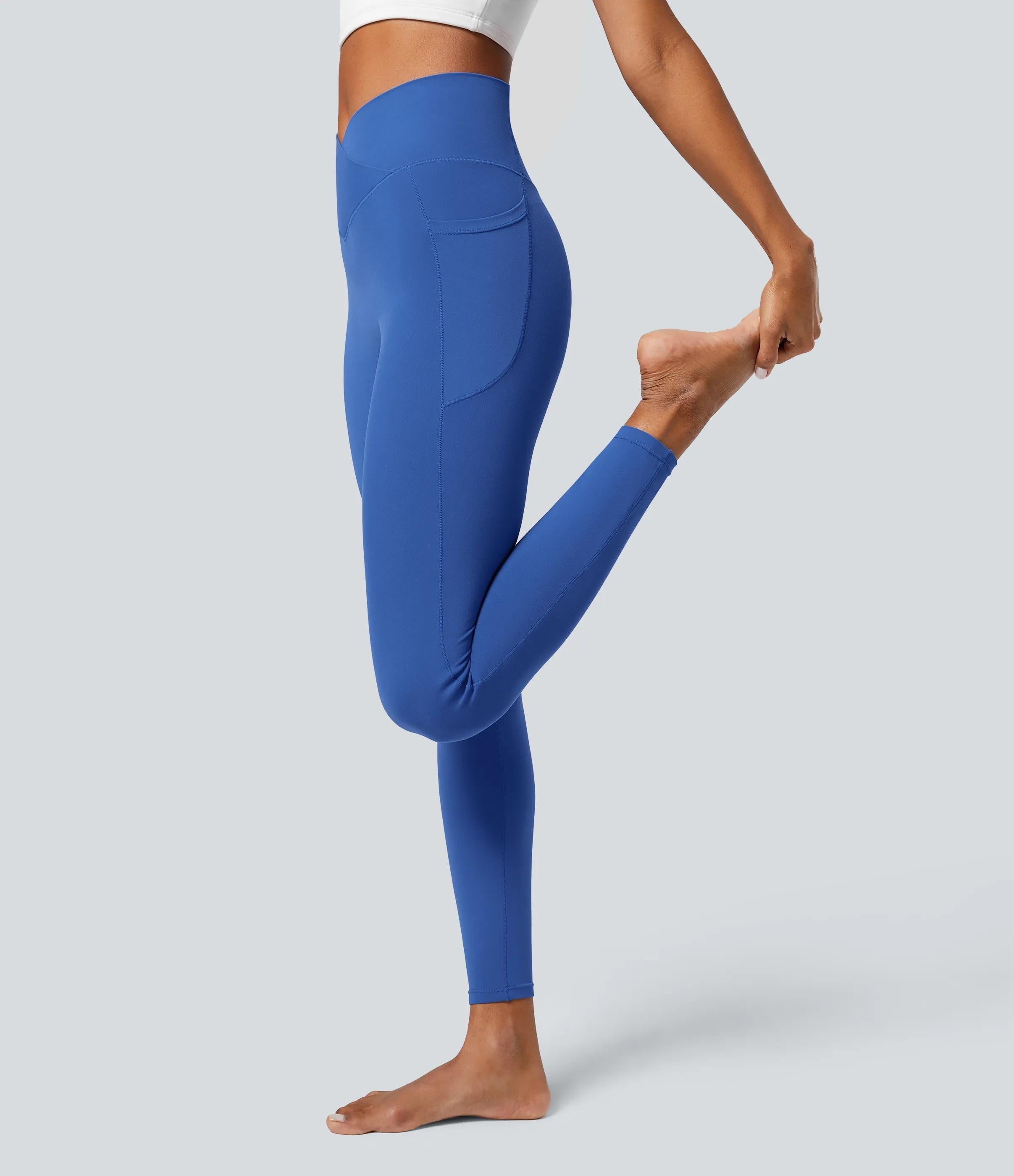 5 Pack SoftlyZeroTM Crossover Pocket Plain Leggings-UPF50+