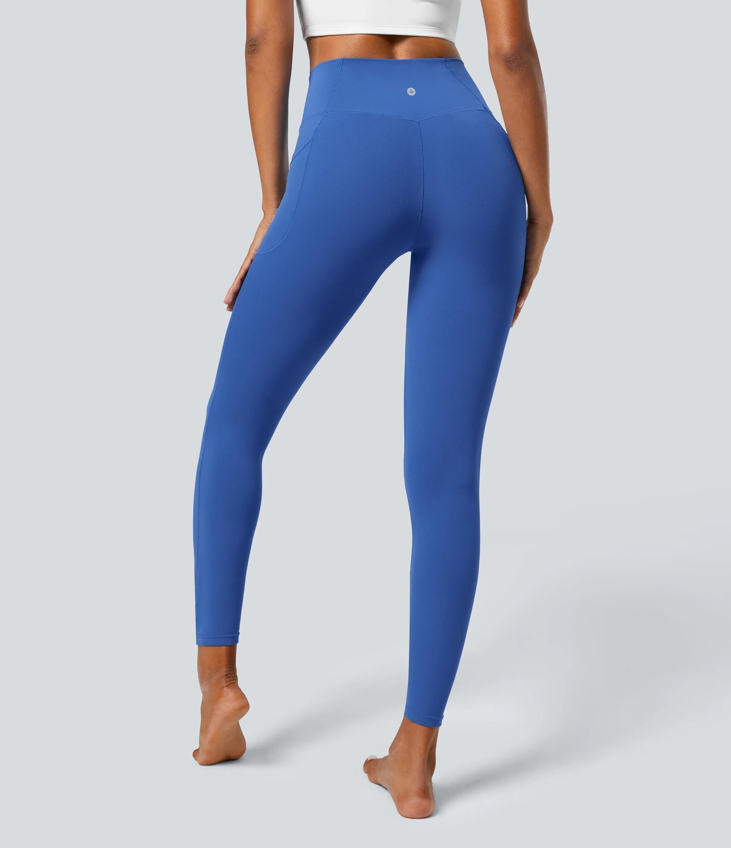 5 Pack SoftlyZeroTM Crossover Pocket Plain Leggings-UPF50+