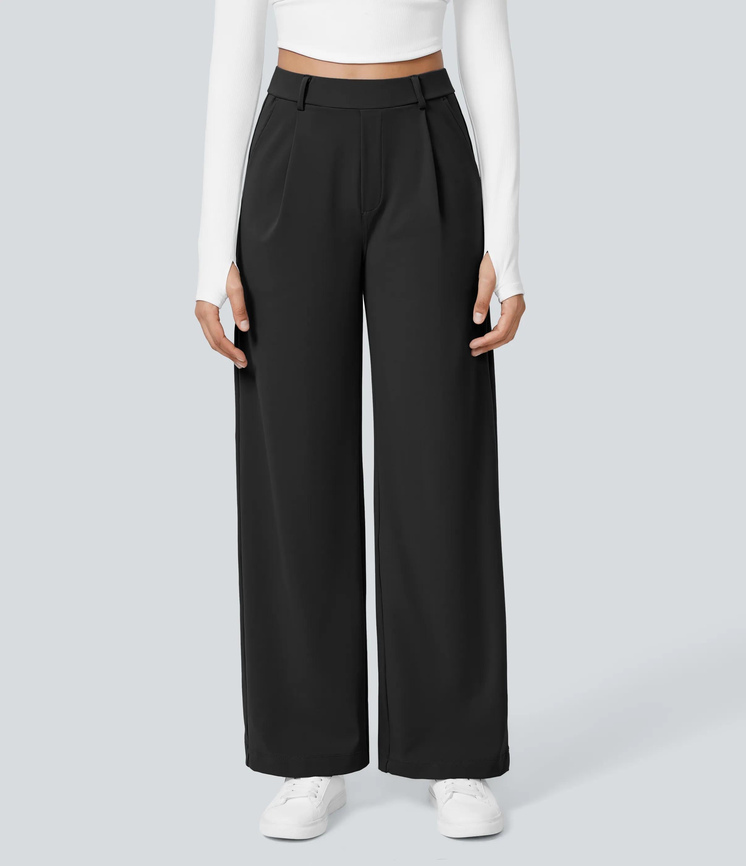 4 Pack High Waisted Pocket Straight Leg Work Pants