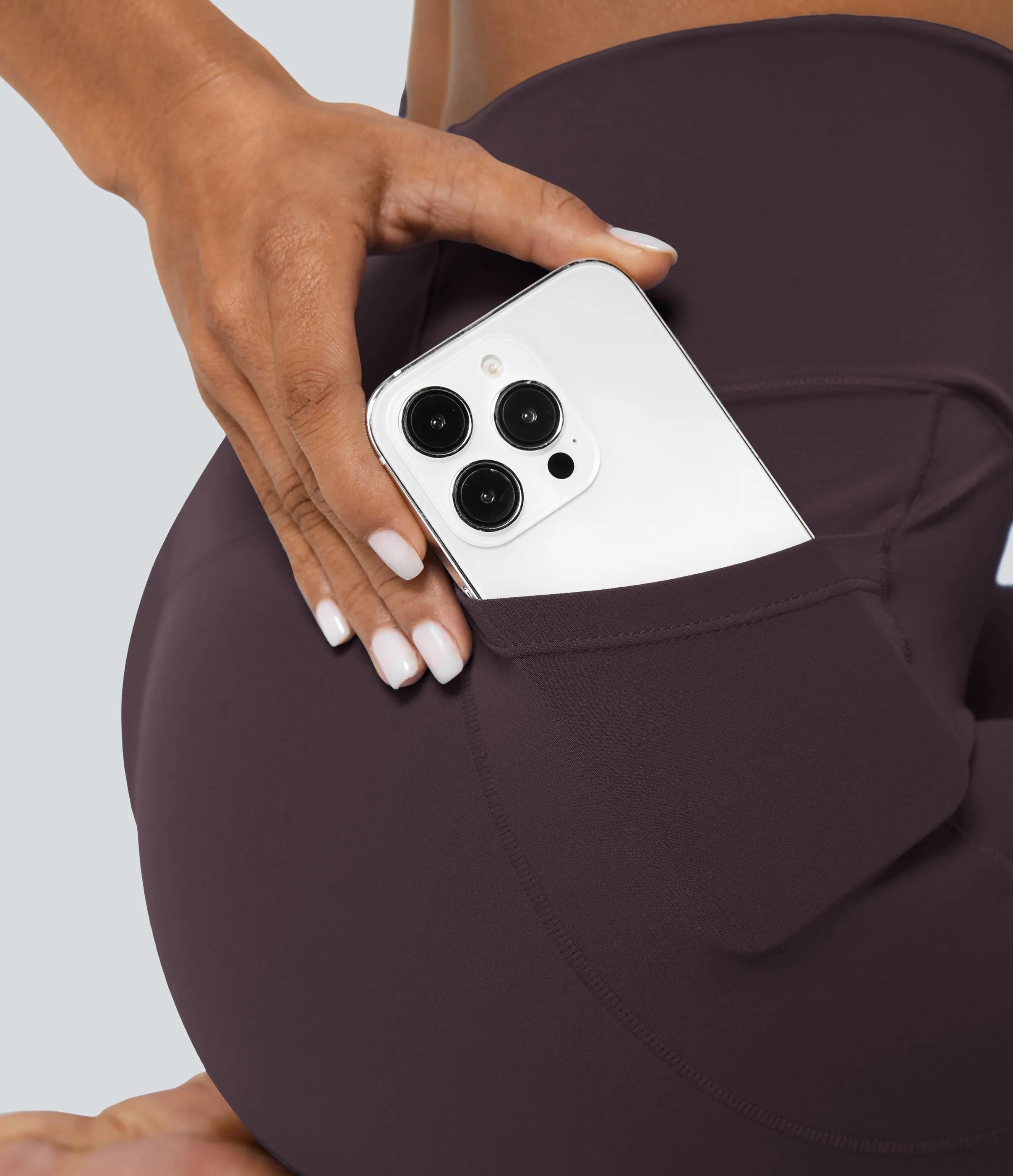 5 Pack SoftlyZeroTM Crossover Pocket Plain Leggings-UPF50+