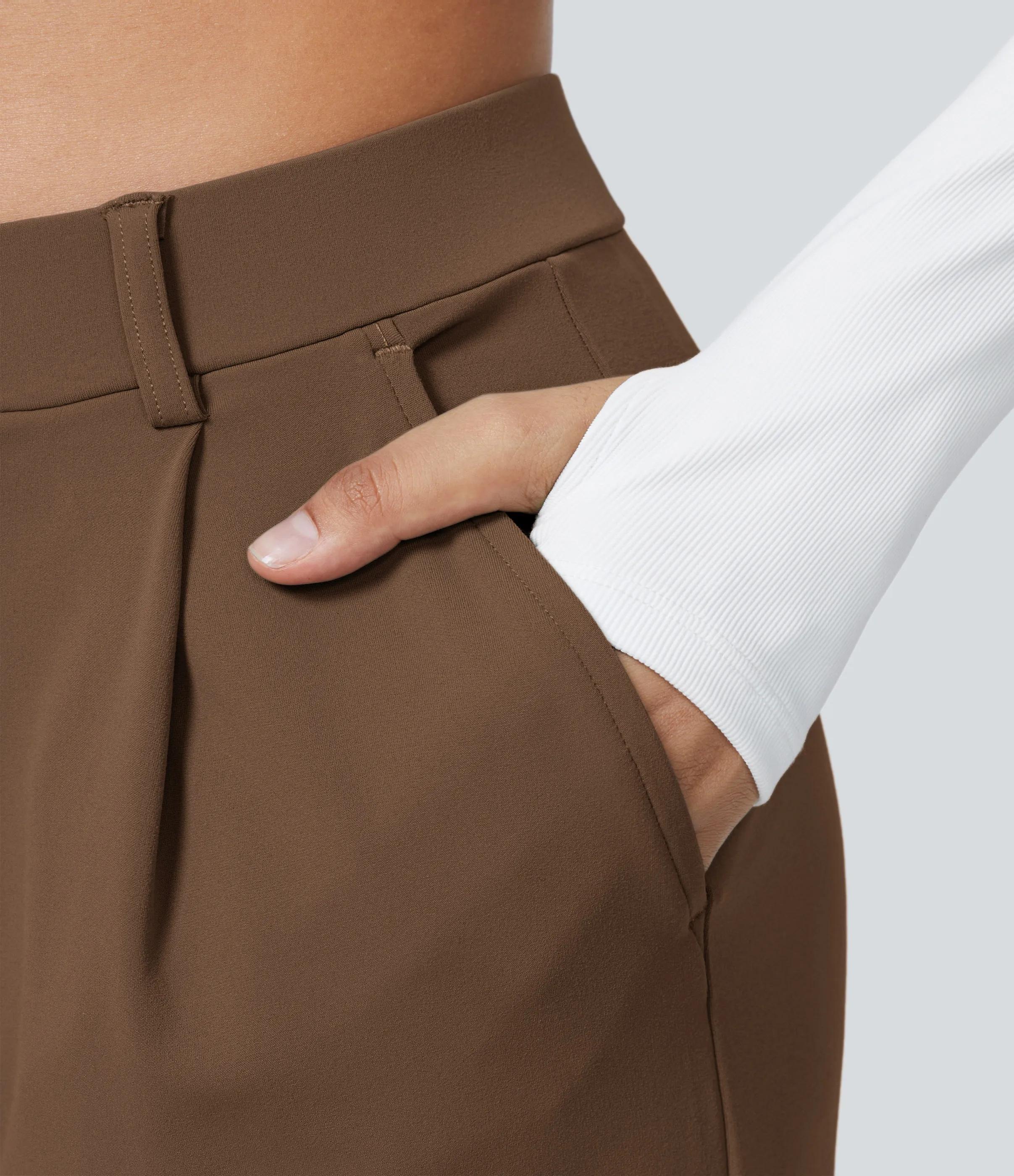 4 Pack High Waisted Pocket Straight Leg Work Pants