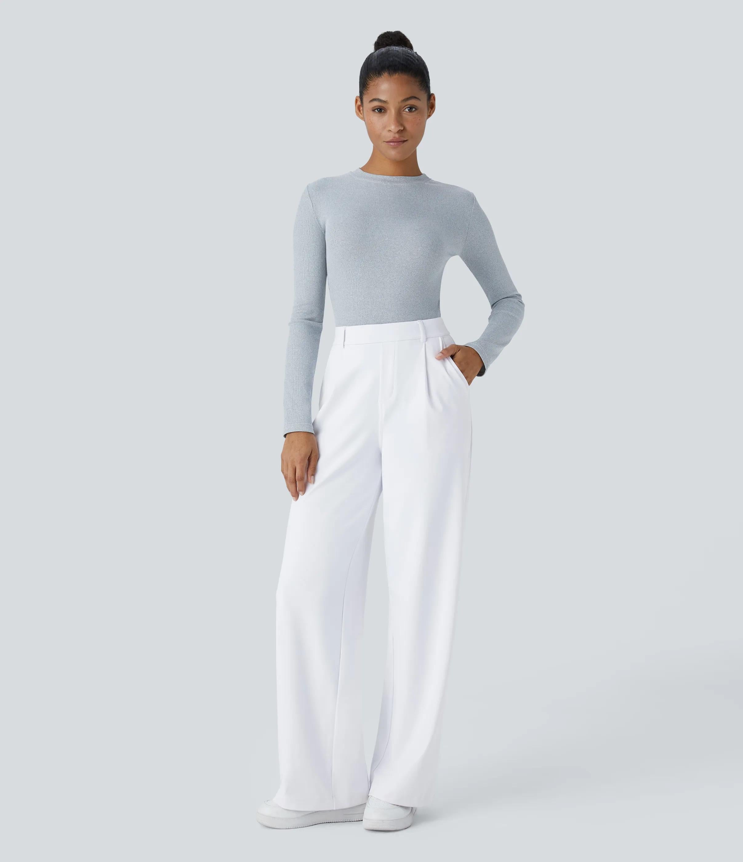 4 Pack High Waisted Pocket Straight Leg Work Pants