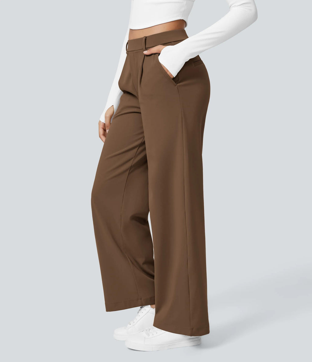 4 Pack High Waisted Pocket Straight Leg Work Pants