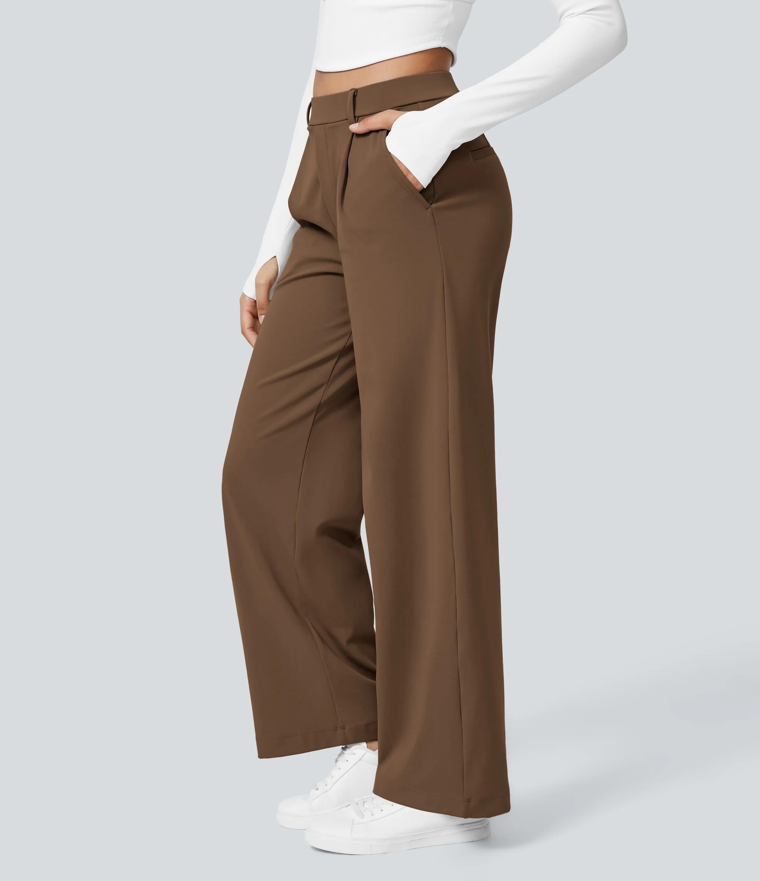 4 Pack High Waisted Pocket Straight Leg Work Pants