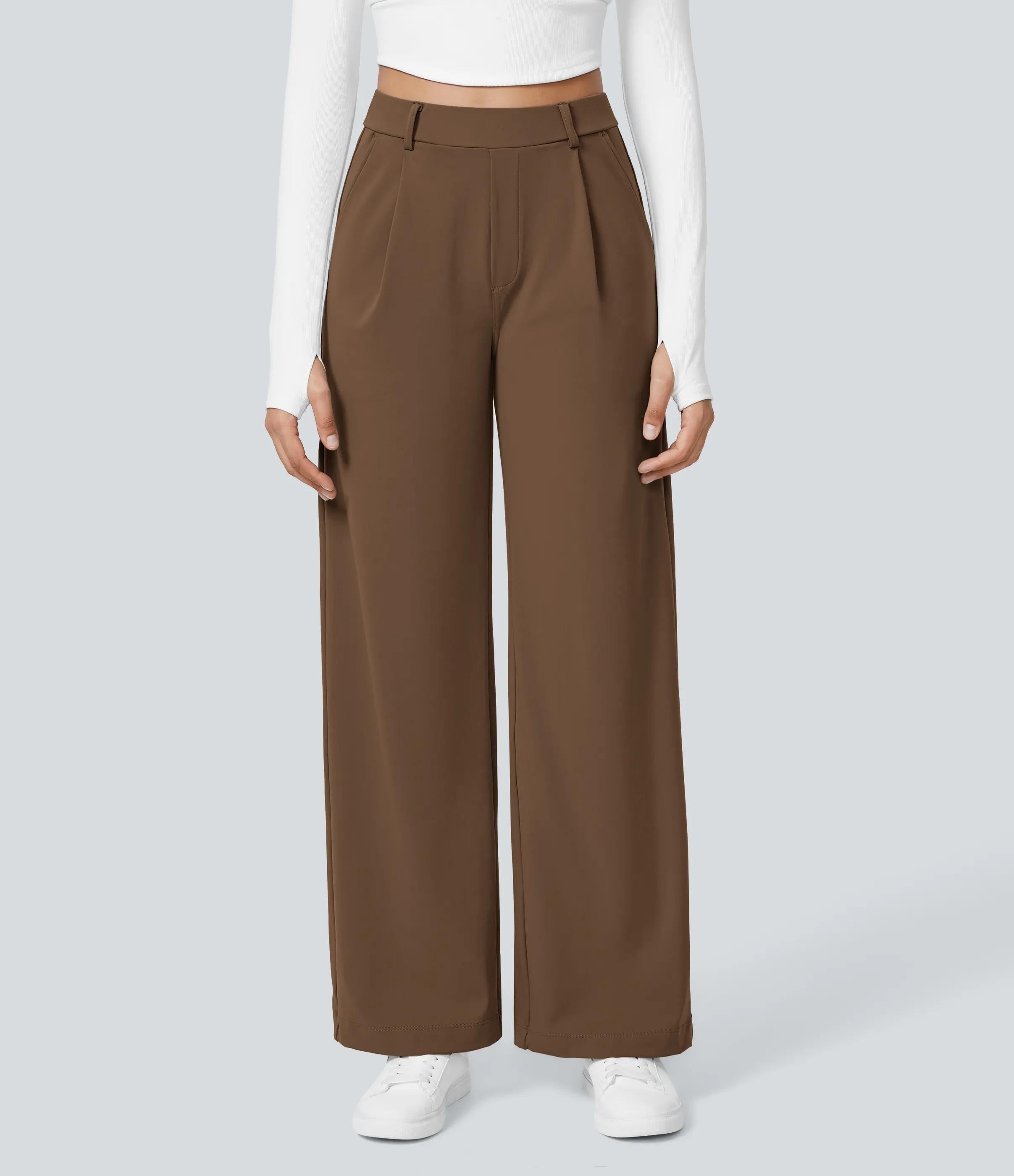 4 Pack High Waisted Pocket Straight Leg Work Pants