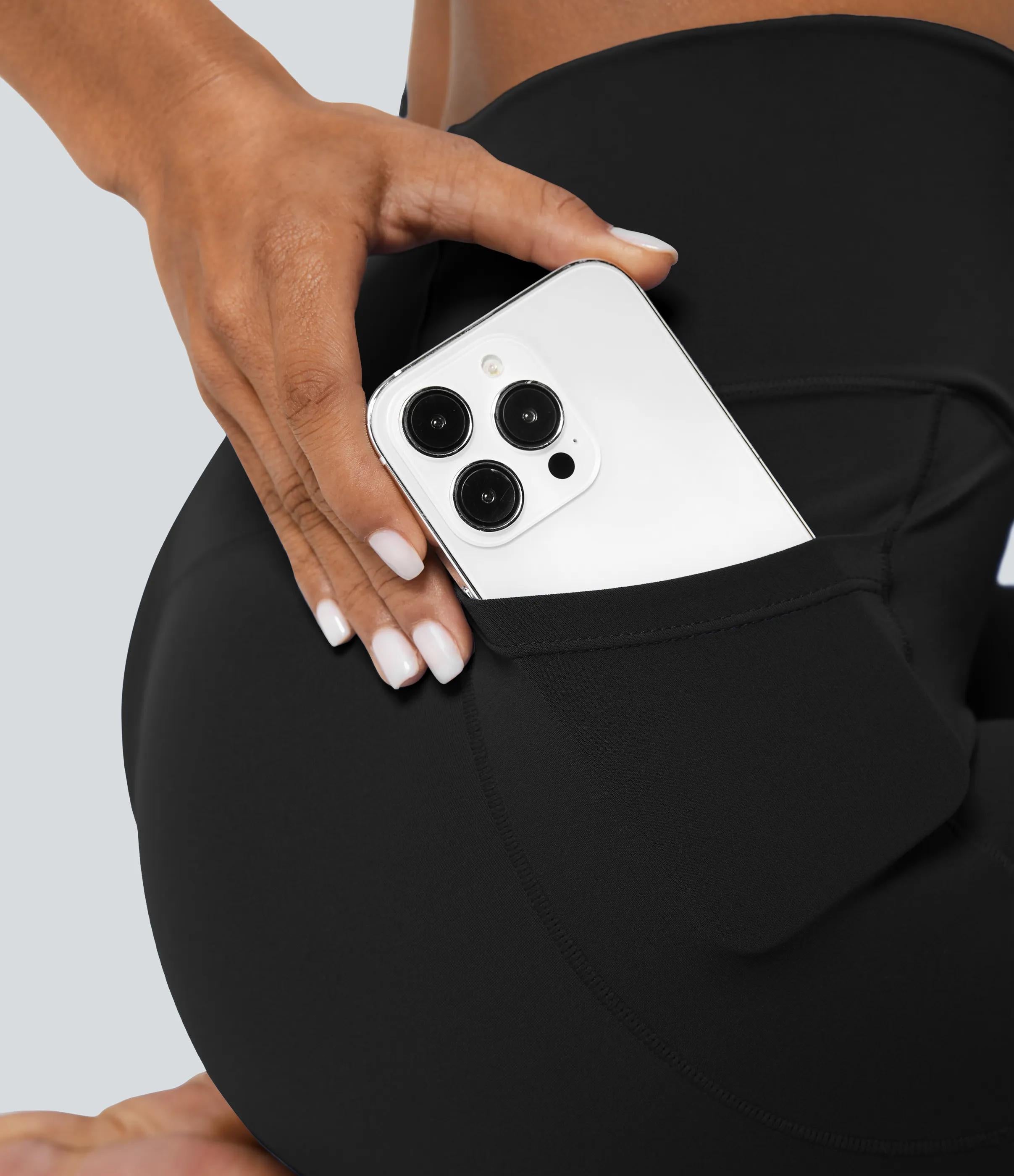 5 Pack SoftlyZeroTM Crossover Pocket Plain Leggings-UPF50+