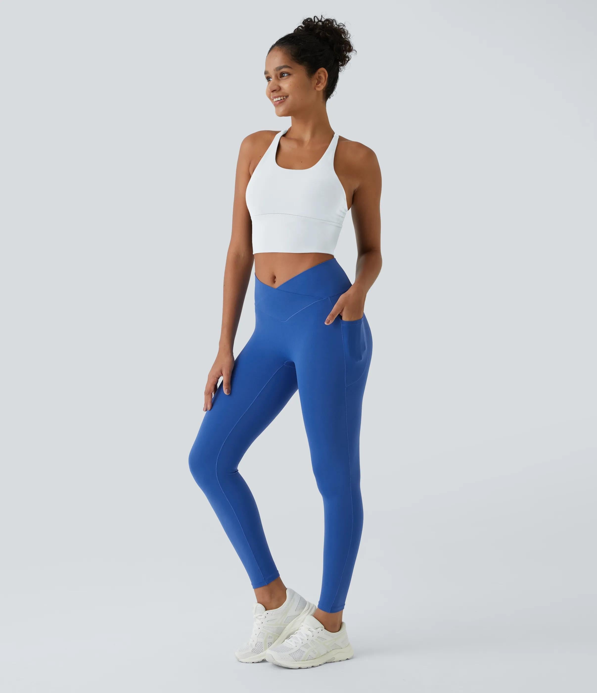 5 Pack SoftlyZeroTM Crossover Pocket Plain Leggings-UPF50+